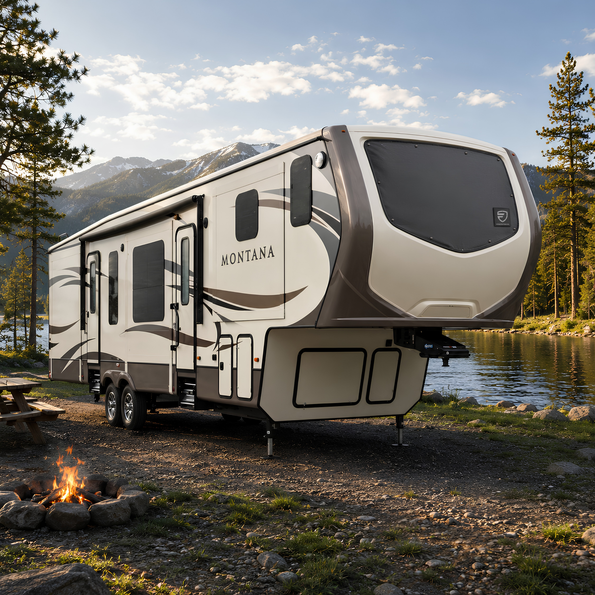 Custom-fit FIT Protection RV windshield cover application