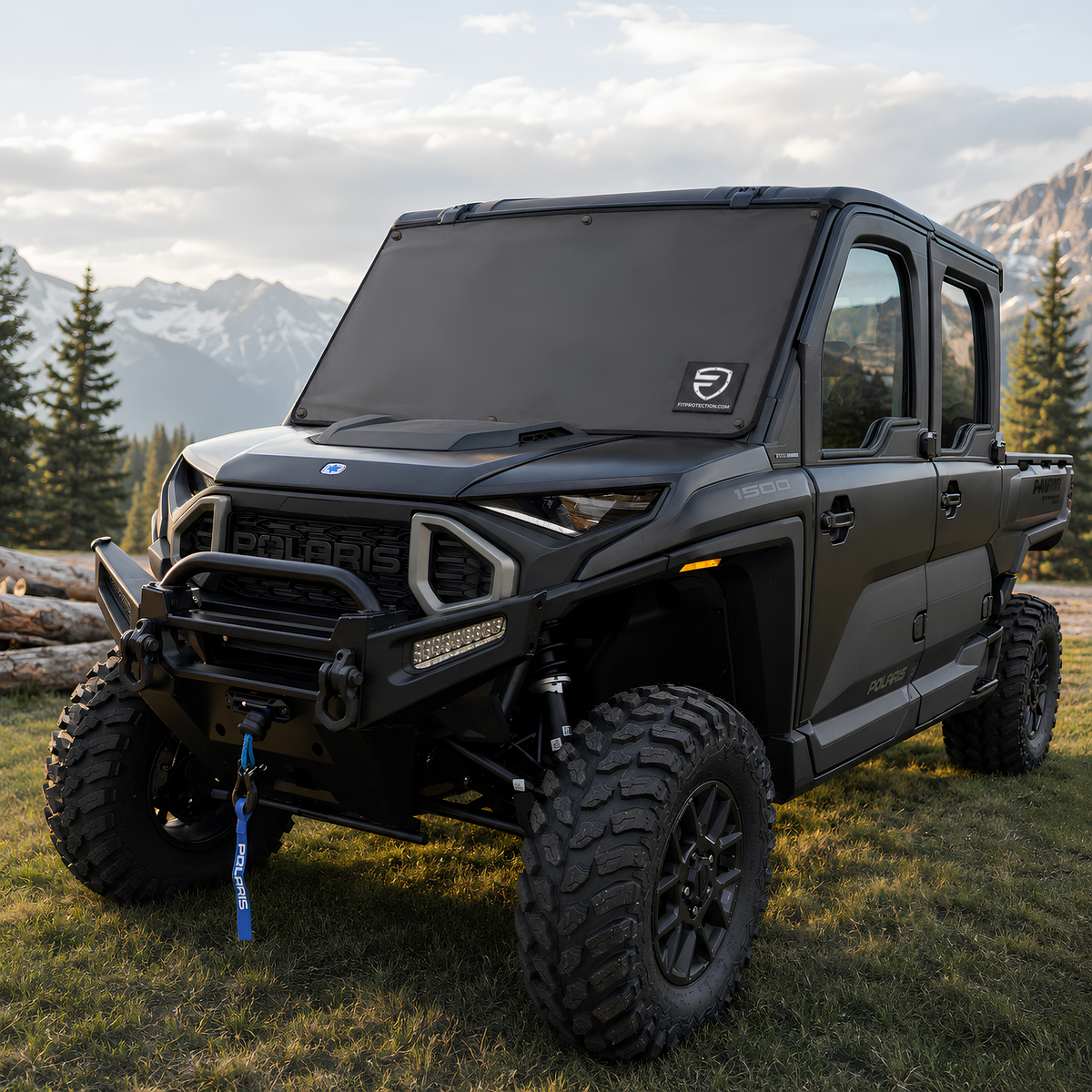 Custom-fit FIT Protection UTV windshield cover application